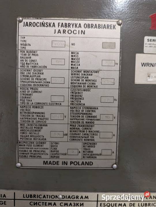 Frezarka FWD 32J wyposażenie Jafo Pozostałe Kępno sprzedam