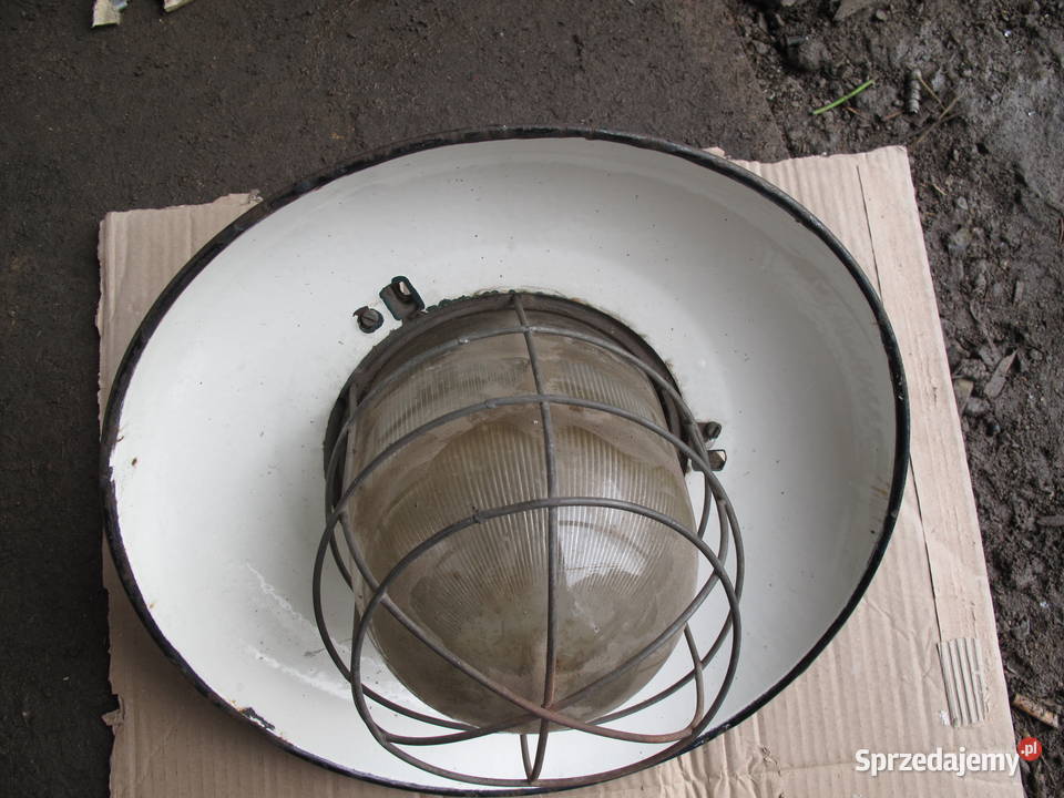 Stara magazynowa wisząca lampa industrialna loft Kraków