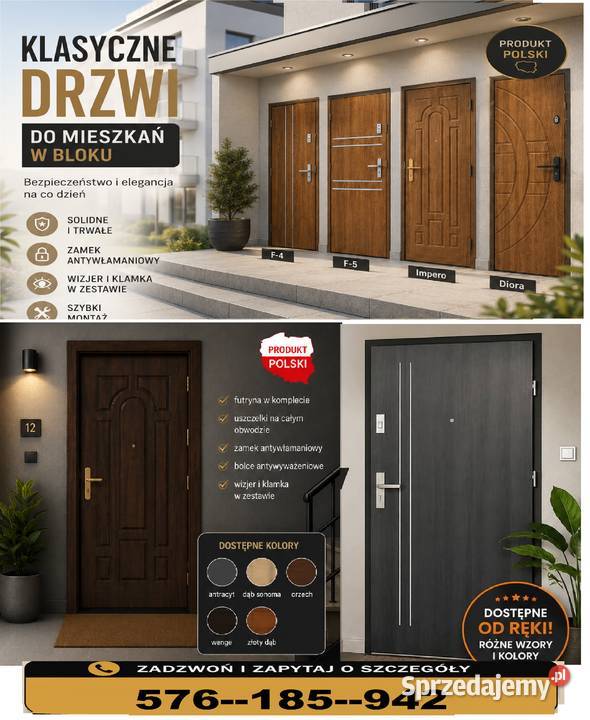Drzwi z montażem zewnętrzne wewnątrzklatkowe Zabrze
