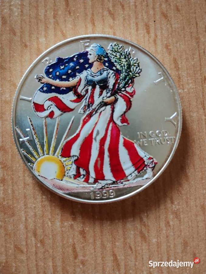Moneta USA 1 1 oz Silver Eagle 1999 malowany Rzeszów sprzedam