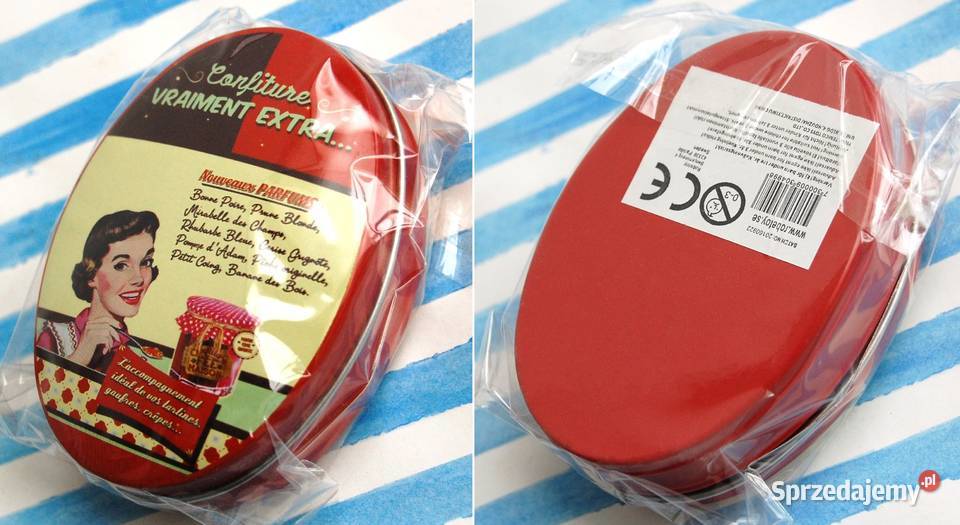 Mała owalna puszka pin up girl housewife retro Lublin