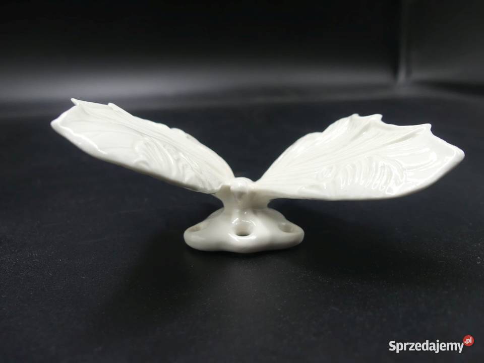 Piękny niespotykany biały motyl Karl Ens Porcelana i szkło Poznań