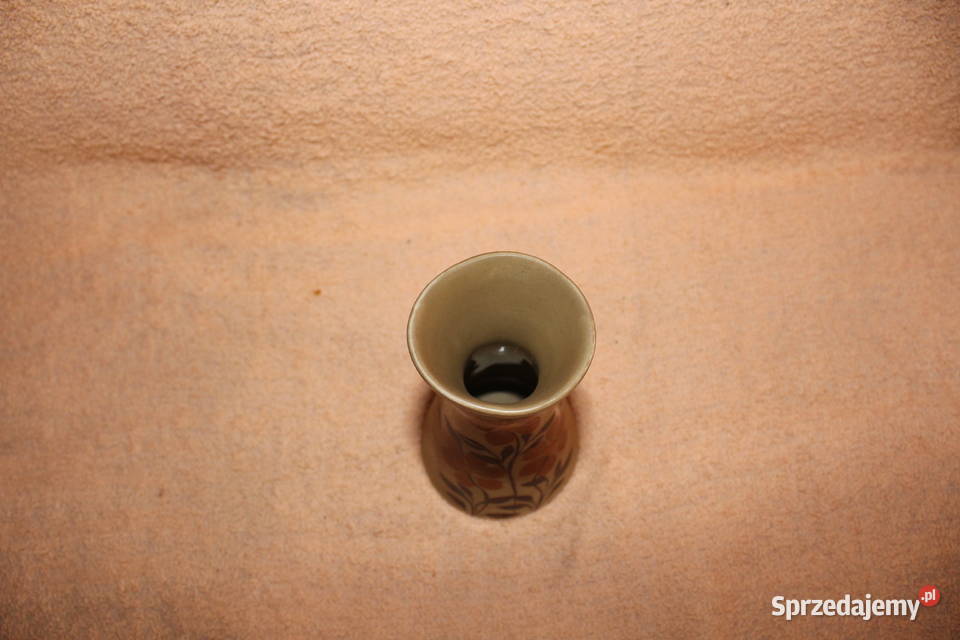 Wazonik z kwiatami Tułowice klepsydra lata 70 Chorzów