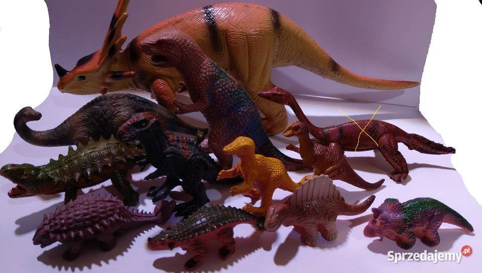 Zestaw 5 figurki dinozaury dinozaur nowe 1993 zielony