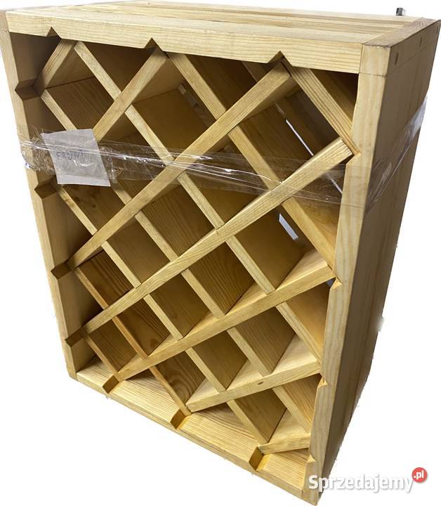 Regał stojak na wino duży lite drewno