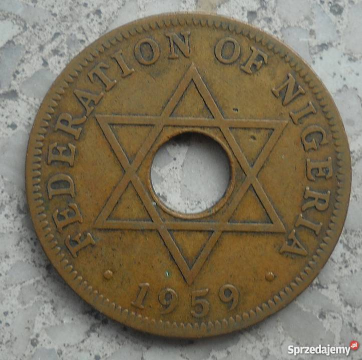 NIGERIAONE PENNY1959 r Z OTWOREM