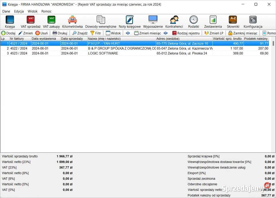 Księga przychodów i rozchodów brutto Łódź sprzedam