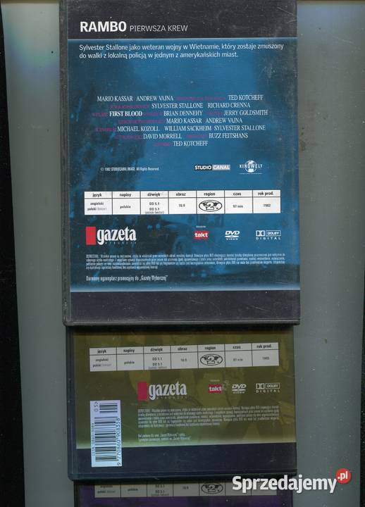 Rambo Pierwsza krew Rambo II Rambo III 3 Filmy Szczecin sprzedam