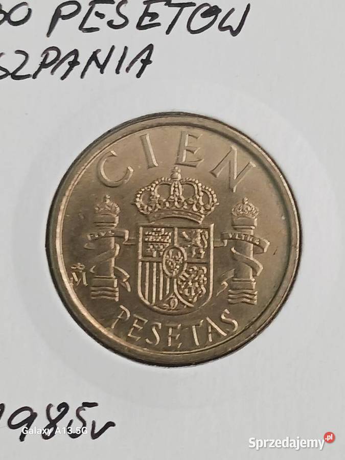 100 Pesetów Hiszpania 1985 r wielkopolskie Konin