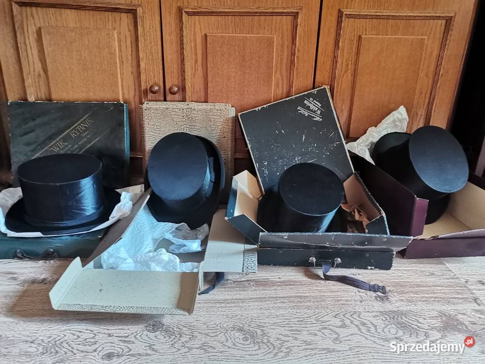 Kapelusz Cylinder składany z lat 30 tych Kraków