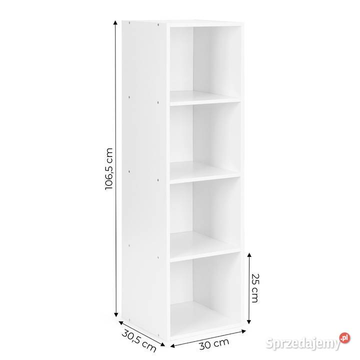 Nowoczesny regał szafka biała 4 półki loft Smogorzów
