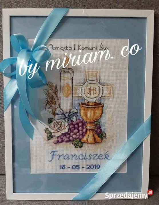Pamiątka komunii świętej haft oprawa Czerwionka-Leszczyny