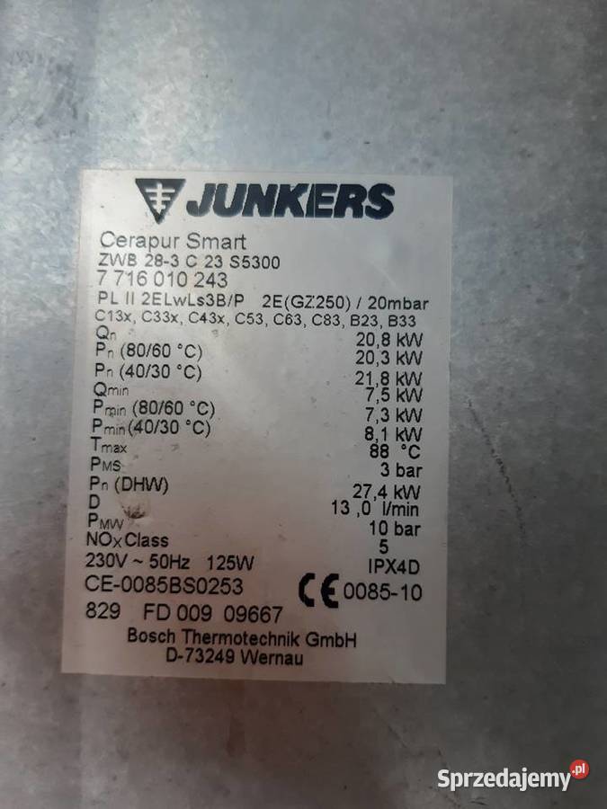 Kociol Junkers Cerapur Smart kondens ZWB 283 C stal Piece i kominki Piaseczno
