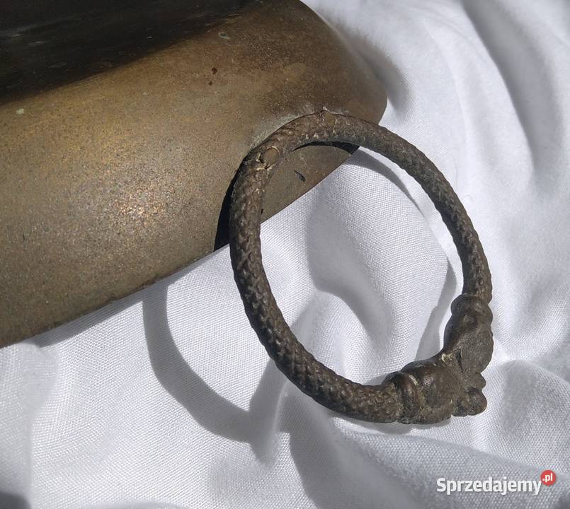 Stara mosiężna miedziana patera z dekoracyjnymi Gdańsk