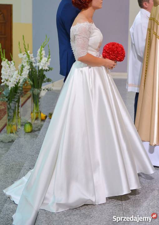 suknia ślubna śmietankowa biel mikado Viola Warszawa