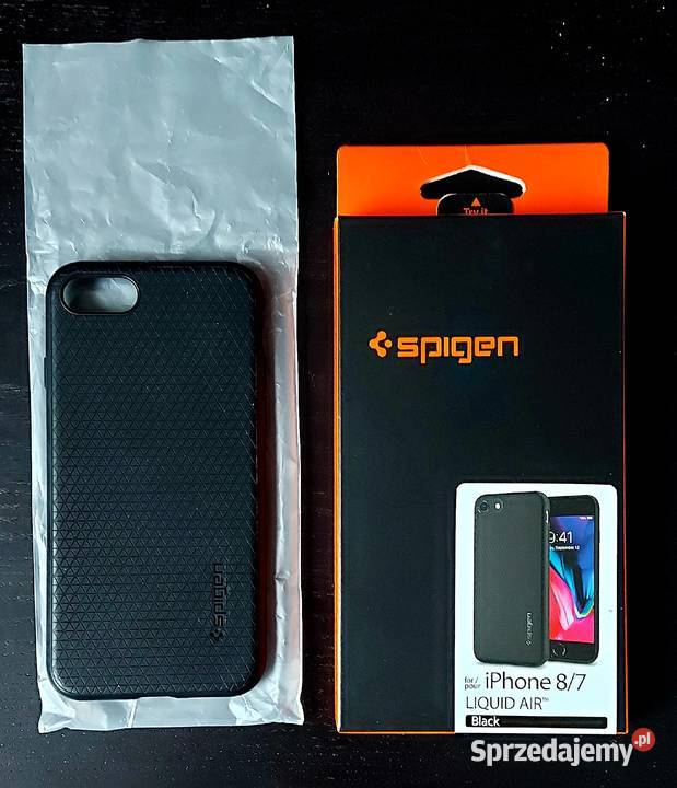 ETUI SPIGEN LIQUID ARMOR IPHONE 8/7, CZARNE- NOWE