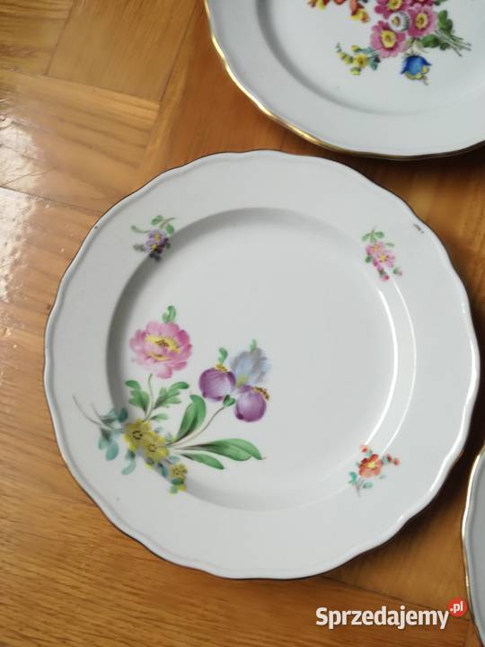 Porcelana Potschappel Dresden komplet 6 talerzy biały Jastrzębie-Zdrój