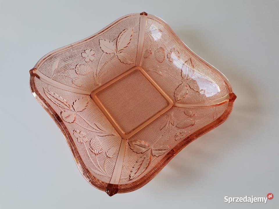 Stara różowa duża misa Poziomki Strawberry Katowice