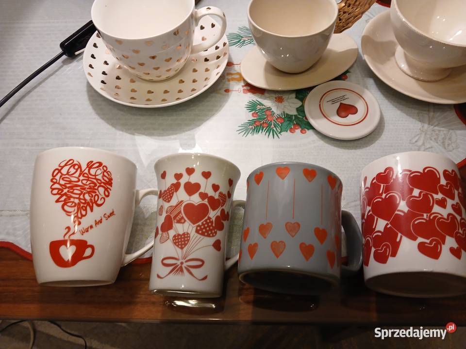 Porcelanowe kubki w serduszka i filiżanki Kubki Warszawa