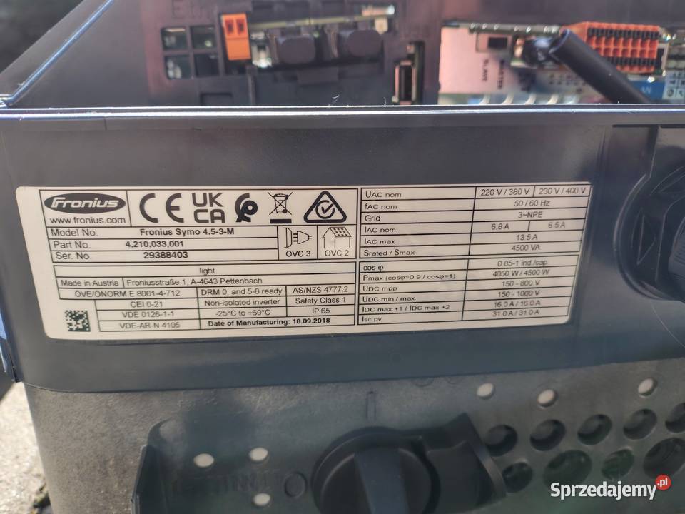 Uszkodzony Falownik Fronius Symo 453M Na mazowieckie