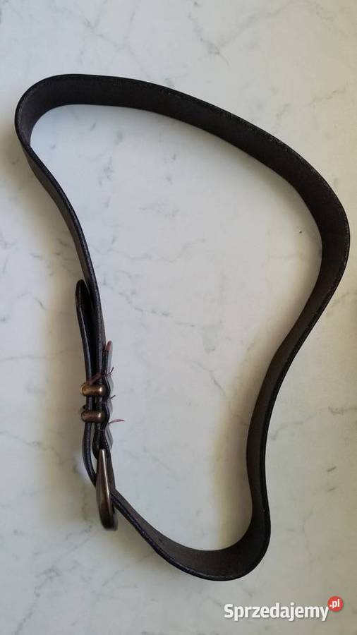 Skorzany pasek z metalowa klamra Puławy sprzedam