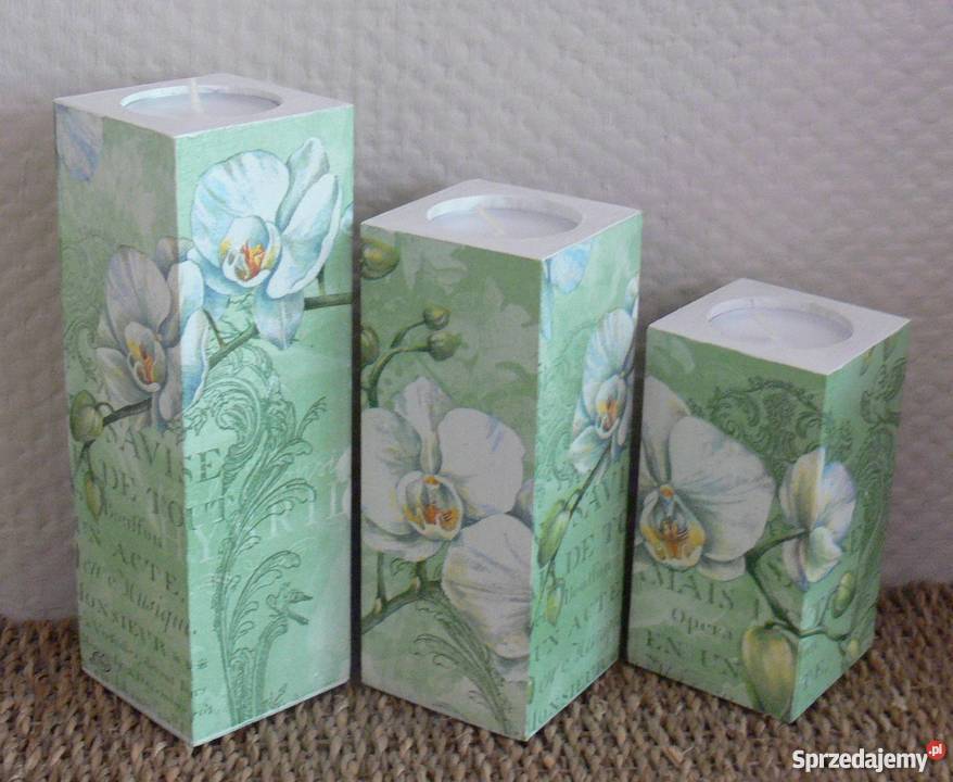 3 duże świeczniki tulipany zółte orchidea różne Warszawa sprzedam