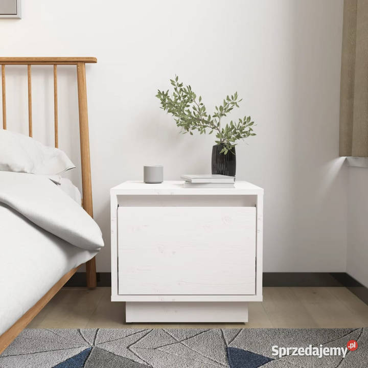 Szafka nocna biała 35x34x32 lite drewno sosnowe Warszawa