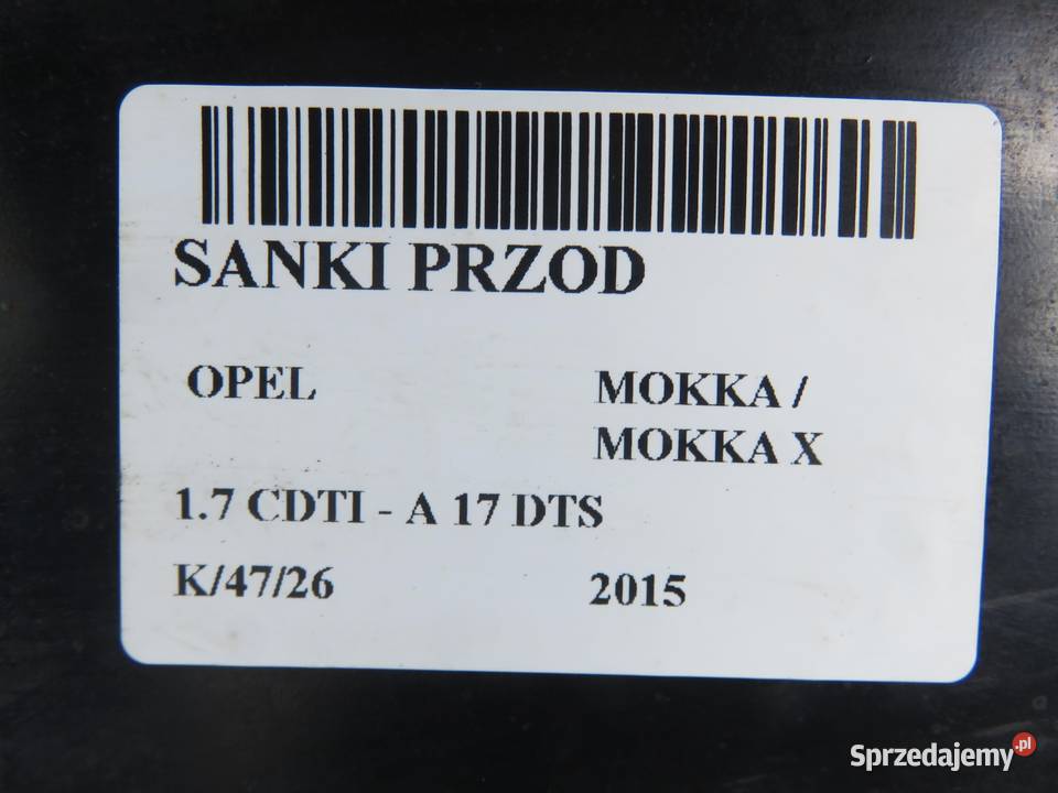 SANKI PRZÓD OPEL MOKKA MOKKA X 17 CDTI A 17 DTS osobowe małopolskie