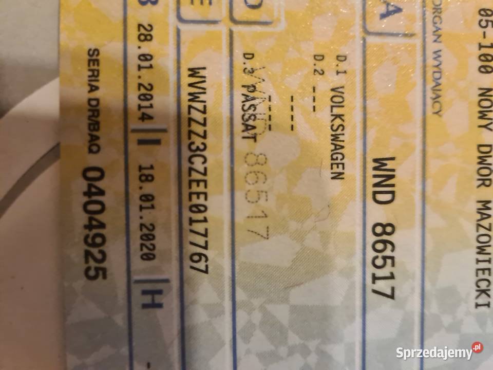 VW Passat B7 16 TDI 2014 stan 1600cm3 mazowieckie Nowy Dwór Mazowiecki