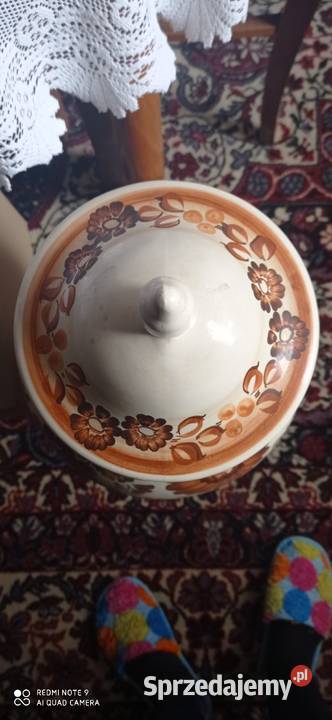 Waza serii Włoclawek duza brazowa Ceramika i szkło