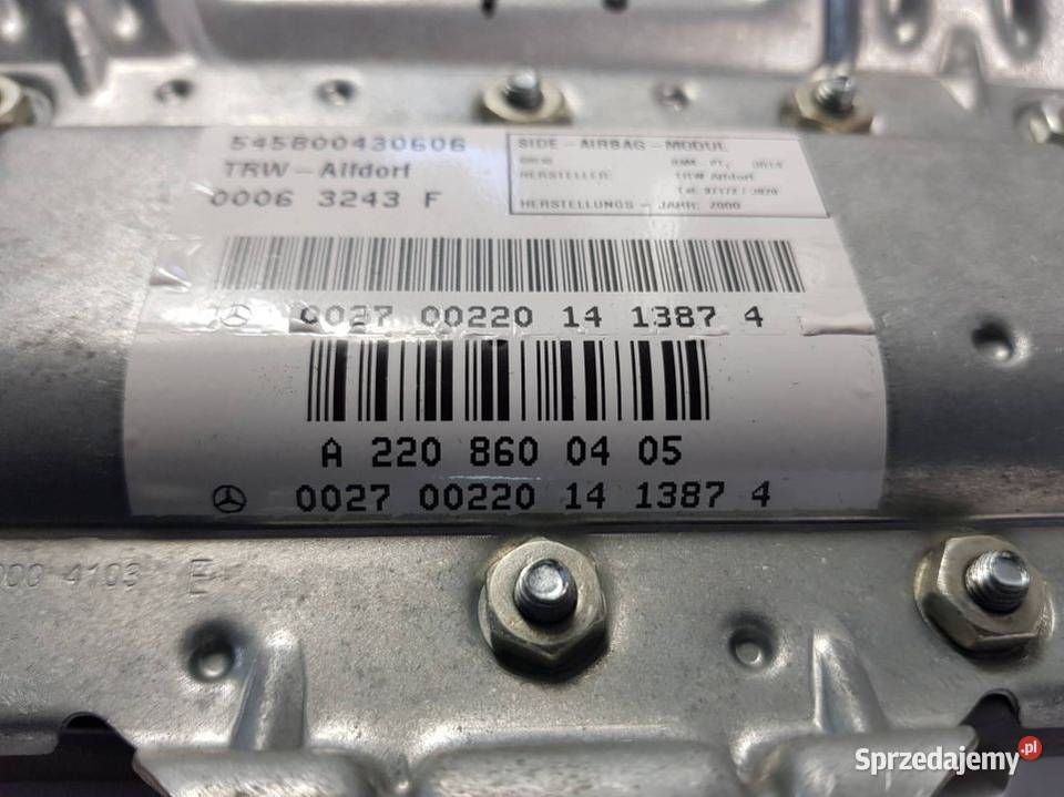 PODUSZKA AIRBAG PRAWA A2208600405 MERCEDES W220 kujawsko-pomorskie Lipno sprzedam