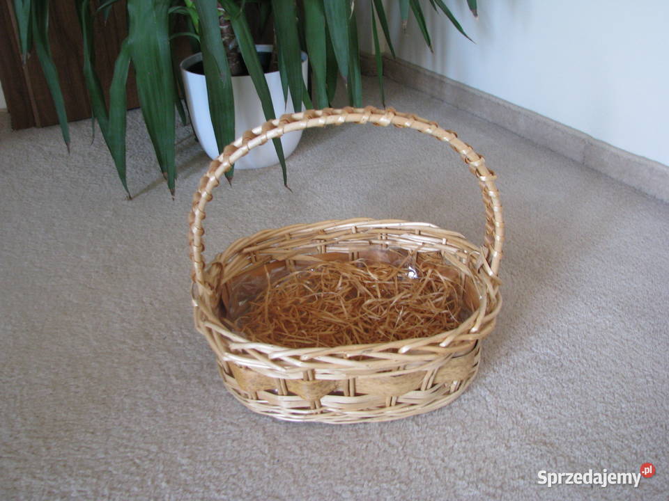 Piękny owalny kosz wiklinowy koszyk Brzegi