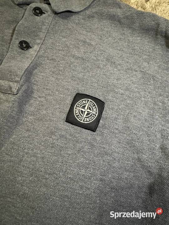 Stone Island Grey Longsleeved Polo Shirt Bielany