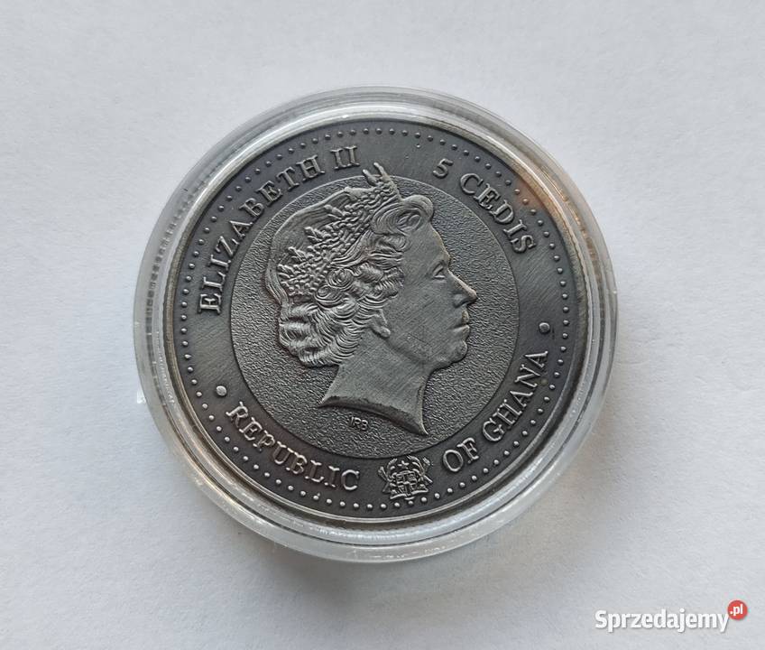 Moneta Ghana 5 Cedis 2017 Struś Pruszków
