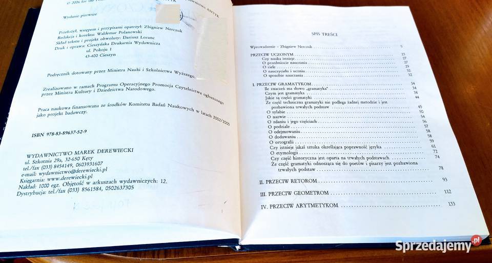 Przeciw uczonym Adversus mathematicos IVI tradycyjny podręcznik pomorskie