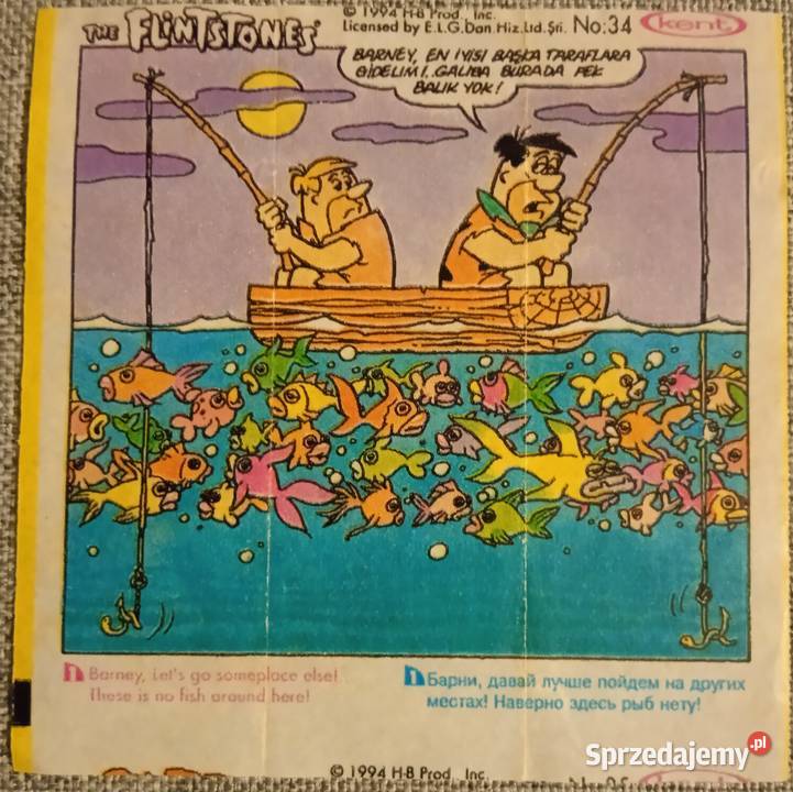 Flintston i Barney na rybach obrazek z gumy do Poznań