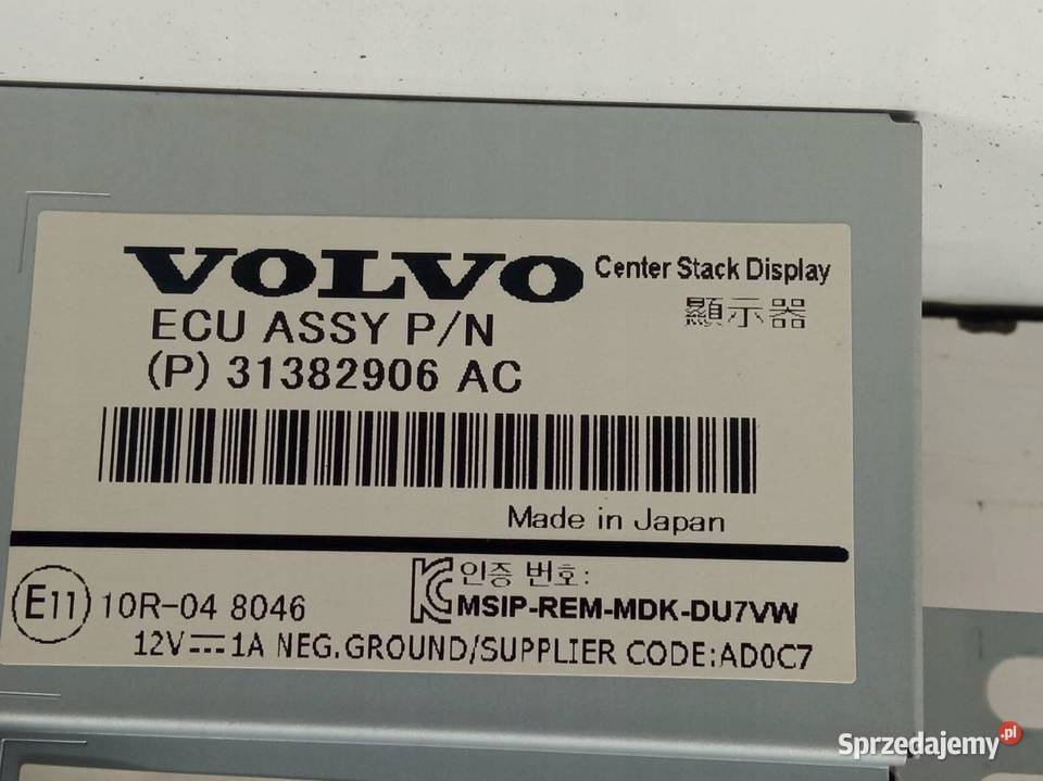 WYŚWIETLACZ ŁADNY ORG EU 31382906 Volvo V40 II