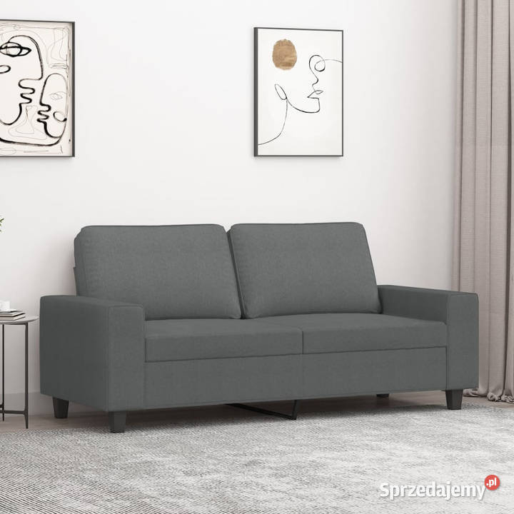 Sofa 2osobowa ciemnoszara 140 tapicerowana