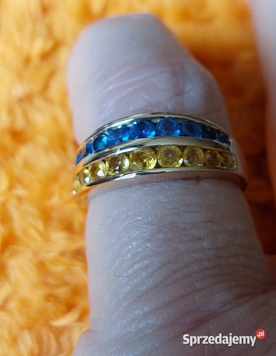 Damski Złoto 585 14k Pierścionek Szafiry Żółte i złoto Grodzisk Mazowiecki