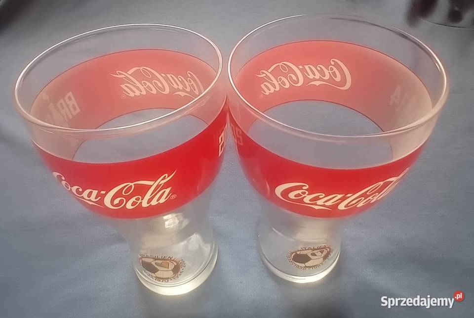 Dwie kolekcjonerskie kibicowskie szklanki Coca Koźminek