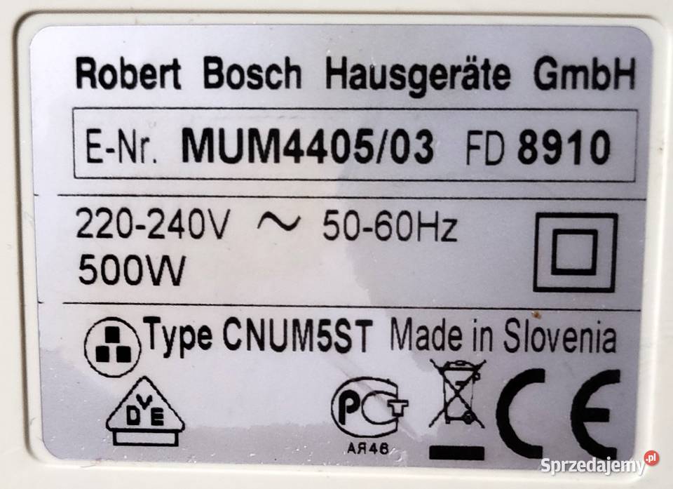 Moduł Napędowy Bosch ProfiMixx 44 MUM4 500W 100 Pozostałe Włodawa sprzedam