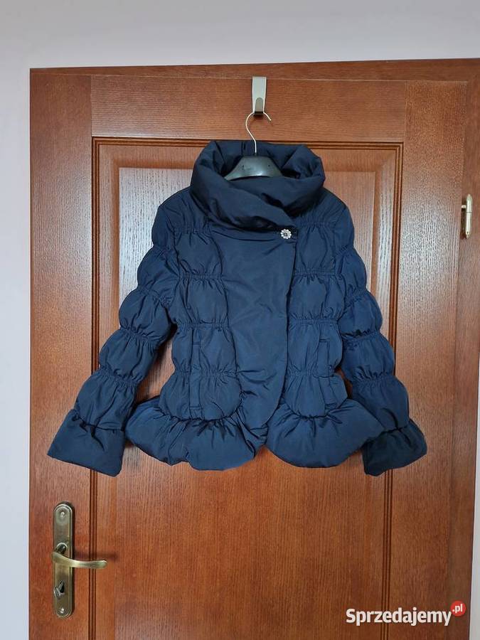 Kurtka zimowa granatowa pikowana elegancka dziewczynka Bibice