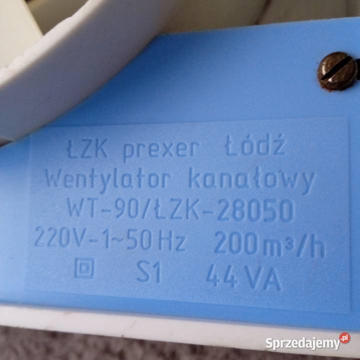 Wentylator kanałowy Prexer typ WT 90 lata 80 te