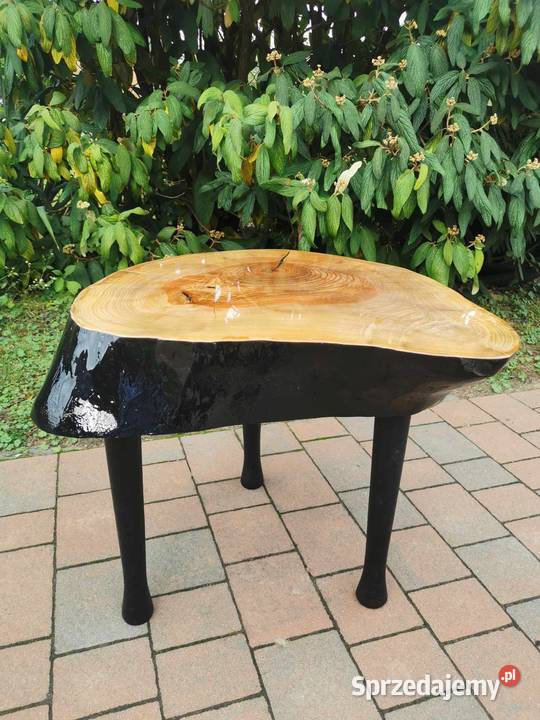 Stolik kawowy plaster olcha żywica epoksydowa 50cm Stoliki kawowe i ławy lubelskie