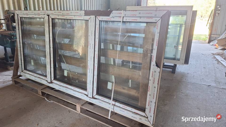 Okno PCV Nowe mahoń Aluplast 294 130 Posiadam Stary Jarużyn