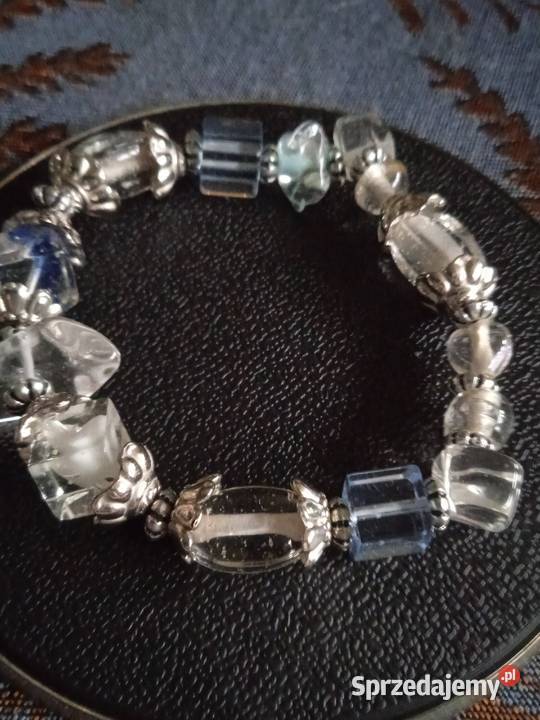 BRANSOLETKA Z KRYSZTAŁKÓW I SZKLANYCH KORALIKÓW Piła