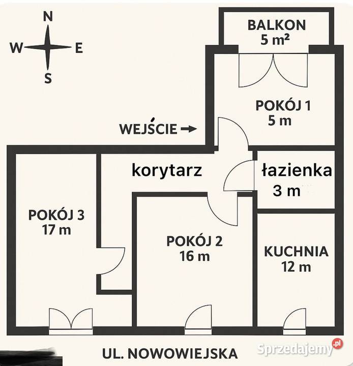 3pok 75met Nowowiejskiej ROZKŁADBALKONPIWNICA Wrocław
