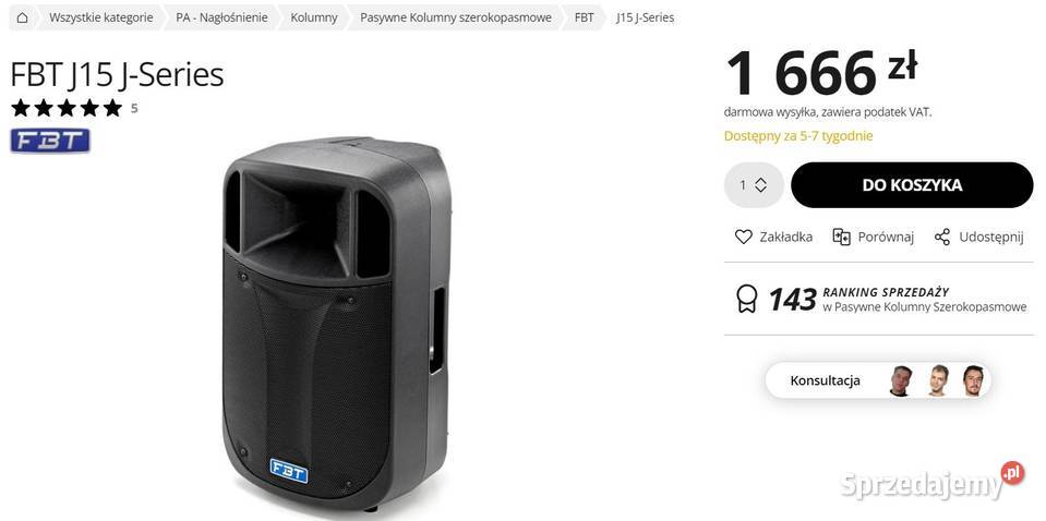 Sprzedam dwie nowe kolumny włoskiej firmy FBT małopolskie Nowy Sącz sprzedam