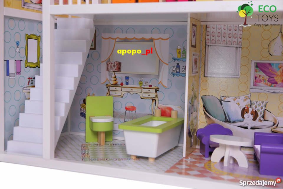 Ogromny drewniany domek lalek BARBIE Warszawa