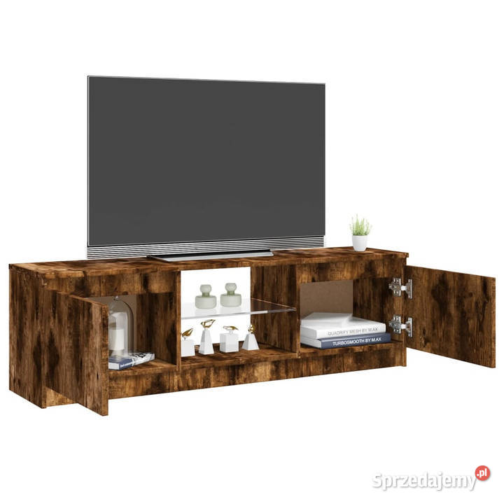 Szafka pod TV z LED przydymiony dąb 120x30x355 sprzedam